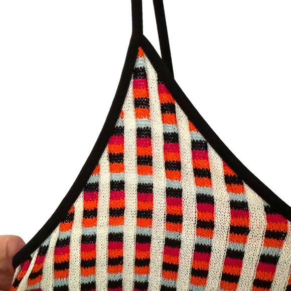 Zara Jacquard Knit Spaghetti Strap Midi Dress New Size L - Picture 7 of 10